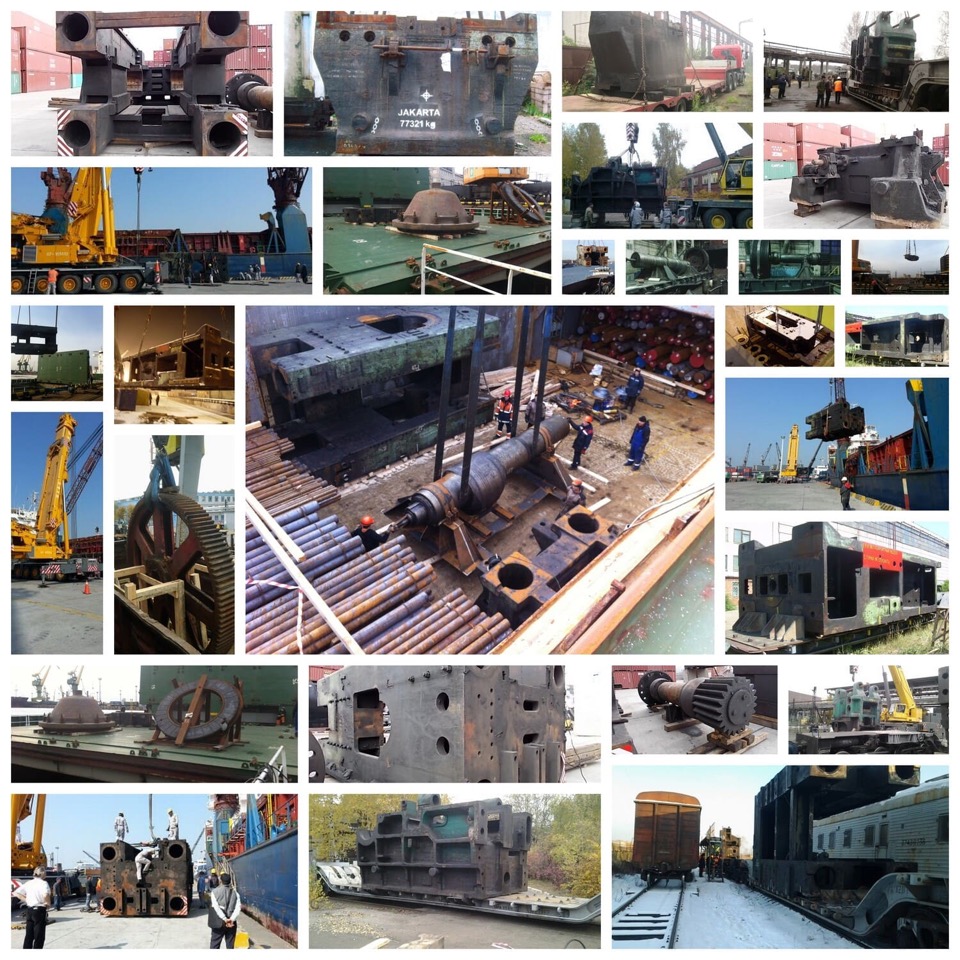 On-site dismantling and packaging of heavy presses
